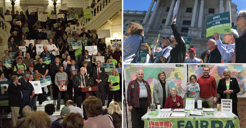 Group of photos showing FDPA members and advocates involved in various public activities.